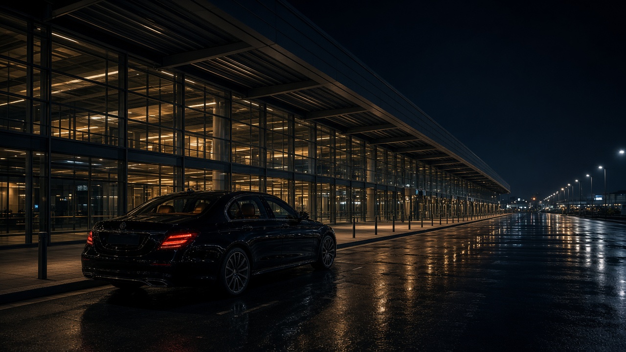 Terminal vitré de nuit, berline au dépose-minute